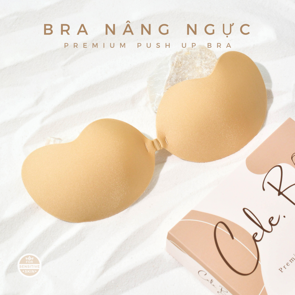 Cele.b fabric adhesive bra (Nude) Áo ngực có cánh, ôm sát ngực, keo dính bền